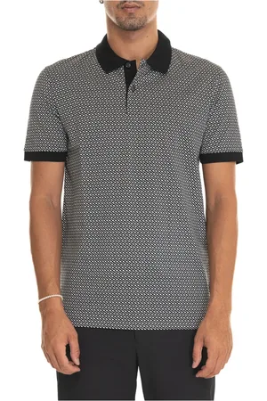 HUGO BOSS Top, Herre, Sort, M, Bomuld, Piqué Polo Shirt med Kontrastkrave og Logo