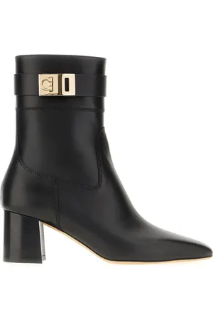Salvatore Ferragamo Sko, Dame, Sort, 37 EU, Læder, Elegante læderstøvler