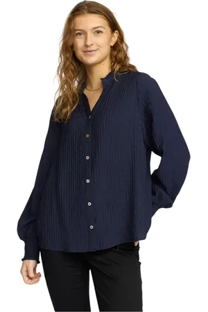 2-Biz Bluser & Skjorter, Dame, Blå, XL, Polyester, Navy Skjorte Bluse Caba.Es25