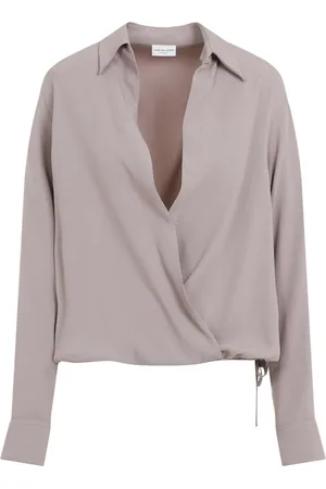 DRIES VAN NOTEN Bluser & Skjorter, Dame, Lyserød, M, Langærmet V-hals Bluse