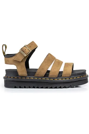 Dr. Martens Sko, Dame, Grøn, 40 EU, Læder, Grønne lædersandaler