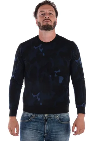 Emporio Armani Sweathshirts & Hoodies, Herre, Blå, XL, Bomuld, Hættetrøje