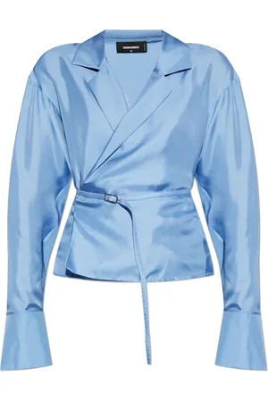 Dsquared2 Bluser & Skjorter, Dame, Blå, S, Satin, Silk Top