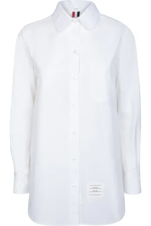 Thom Browne Bluser & Skjorter, Dame, Hvid, S, Bomuld, Camicia Open Back Bia Skjorte