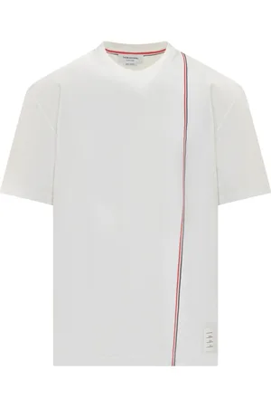 Thom Browne Top, Herre, Hvid, XL, Bomuld, Jersey Kortærmet T-shirt