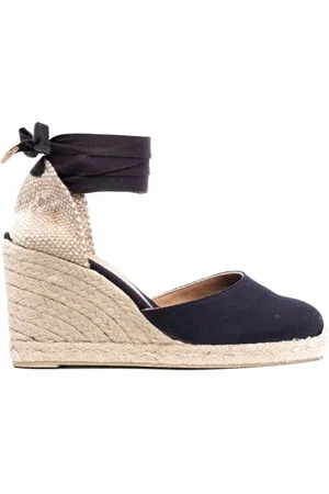 Castaner Sko, Dame, Blå, 37 EU, Wedge Espadriller med Logo Hæl