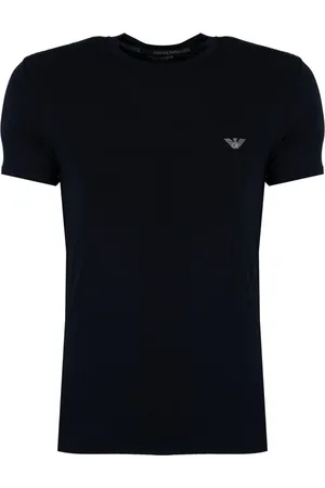 Emporio Armani Top, Herre, Blå, M, Bomuld, Logo T-Shirt