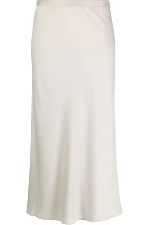 Calvin Klein Nederdel, Dame, Grå, S, Polyester, Bias Midi Nederdel Casual Stil