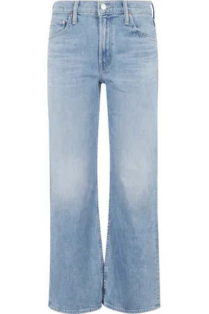 Mother Jeans, Dame, Blå, W30, Bomuld, Flare Leg Jeans i Lyseblå