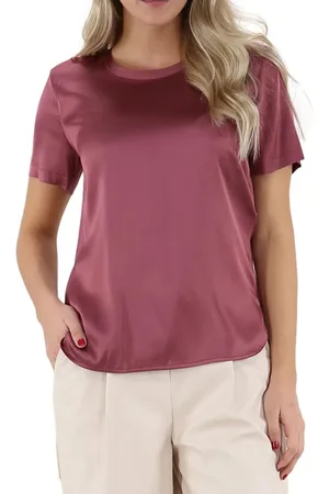 Liu Jo Top, Dame, Lyserød, XS, Uld, Blank T-shirt med bundslidser