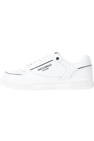 Roberto Cavalli Sko, Herre, Hvid, 44 EU, Læder, Hvide minimalistiske moderne lædersneakers
