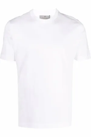 CANALI Top, Herre, Hvid, 4XL, Bomuld, Stilfuld bomulds T-shirt, Made in Italy
