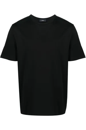 HERNO Top, Herre, Sort, XL, Bomuld, Bomuld Stretch T-shirt