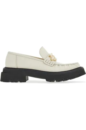Salvatore Ferragamo Sko, Dame, Hvid, 39 EU, Læder, Gancio Læder Loafers
