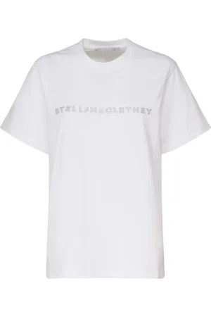Stella McCartney Top, Dame, Hvid, XS, Bomuld, Grafisk Oversized Bomulds T-shirt