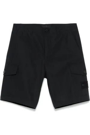 Stone Island Shorts, Herre, Sort, W31, Bomuld, Sorte vandtætte shorts med lommer