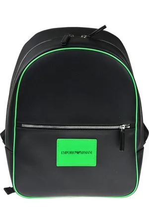 Emporio Armani Taske, Herre, Sort, ONE SIZE, Uld, Rygsæk med patch og skulderstropper