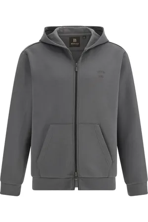Boggi Milano Sweathshirts & Hoodies, Herre, Sort, M, Uld, Cotton Blend Fuld-Zip Sweatshirt