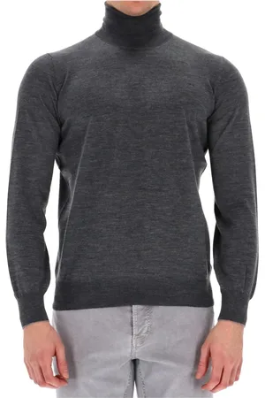 Brunello Cucinelli Strik, Herre, Grå, M, Cashmere, Cashmere Wool Turtleneck Sweater