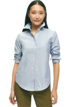 Brooks Brothers Bluser & Skjorter, Dame, Blå, S, Bomuld, Klassisk Oxford Button-Down Skjorte