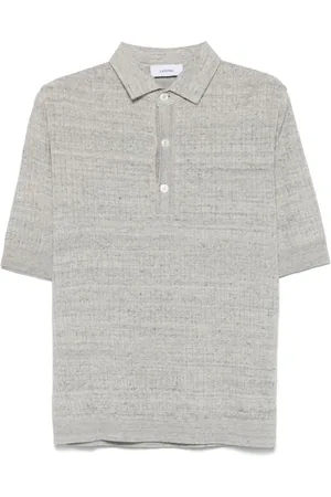 LARDINI Top, Herre, Grå, M, Bomuld, Heather Grå Polo Shirt