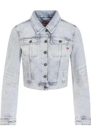 Diesel Jakke, Dame, Blå, S, Denim, Blå Denimjakke Klassisk Stil