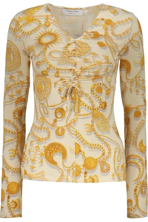 Marine Serre Top, Dame, , XS, Jacquard Motif Langærmet Top