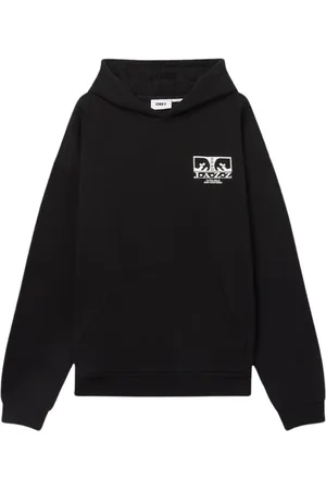 Obey Sweathshirts & Hoodies, Herre, Sort, M, Bomuld, Luksuriøs tung hættetrøje med kunstneriske grafik