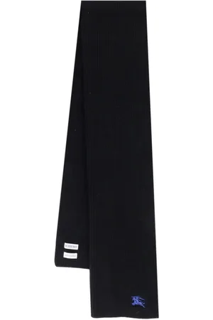 Burberry Tilbehør, Herre, Sort, ONE SIZE, Cashmere, Cashmere Ribstrikket Tørklæde