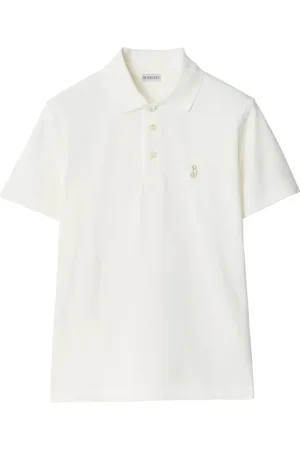 Burberry Top, Herre, Hvid, L, Bomuld, Hvid Polo Shirt Kortærmet