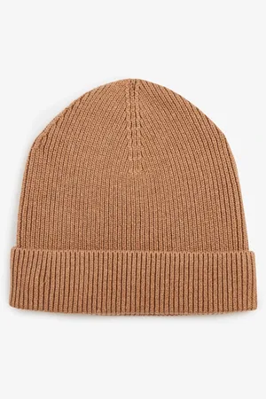 Eden Park Tilbehør, Herre, , ONE SIZE, Uld, Brun Ribstrikket Uldblanding Beanie