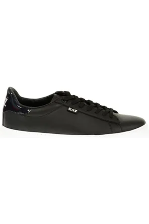 EA7 Sko, Herre, Sort, 42 EU, Læder, Klassiske Fashion Low Sneakers