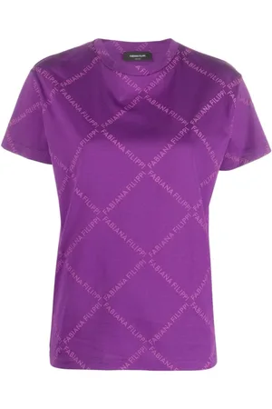 Fabiana Filippi Top, Dame, Lilla, 2XS, Uld, Jersey T-Shirt