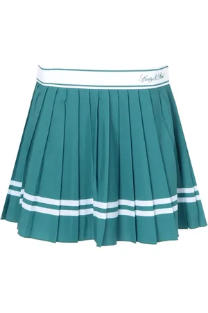 Sporty & Rich Nederdel, Dame, Grøn, XS, Polyester, Vendome Script Plisseret Nederdel