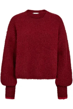 Co`Couture Strik, Dame, Rød, XS, Polyester, Hjerte Rød Cropped Sweater