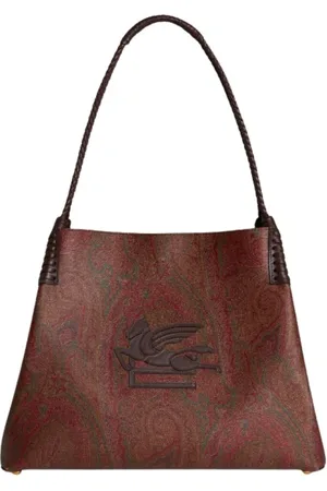 Etro Taske, Dame, Brun, ONE SIZE, Bomuld, Paisley Jacquard Shopping Bag med broderet patch