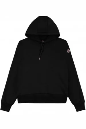Colmar Sweathshirts & Hoodies, Dame, Sort, 2XL, Bomuld, Ensfarvet Hættetrøje