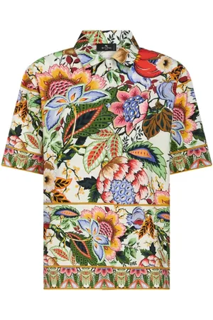 Etro Skjorte, Dame, Flerfarvet, M, Uld, Short Sleeve Shirt
