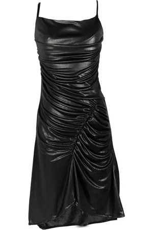 Marine Serre Kjole, Dame, Sort, S, Polyester, Plisseret Draperet Kjole