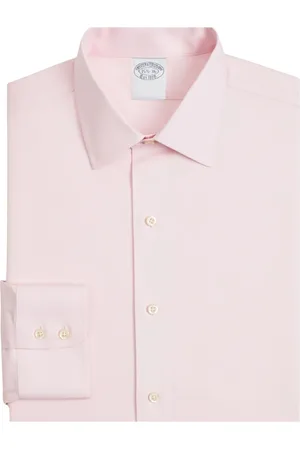 Brooks Brothers Skjorte, Herre, Lyserød, XL, Bomuld, Pastel Regular Fit Non-Iron Skjorte med Ainsley-krave