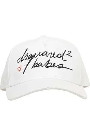 Dsquared2 Tilbehør, Dame, Hvid, ONE SIZE, Bomuld, Distressed Baseball Cap
