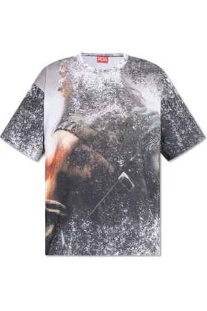 Diesel Top, Herre, Grå, L, Bomuld, T-Boxt-Q21 T-Shirt