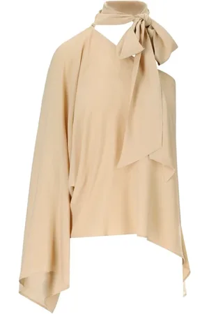FEDERICA TOSI Bluser & Skjorter, Dame, , S, Uld, Nude One-Shoulder Crêpe Bluse