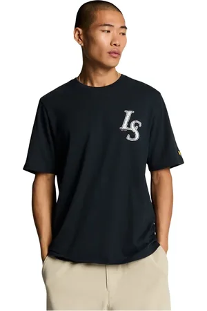 Lyle & Scott Top, Herre, Blå, 2XL, Bomuld, Emblem T-Shirt