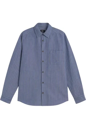 A.P.C. Skjorte, Herre, Blå, XL, Uld, Stribet Klassisk Skjorte til Mænd