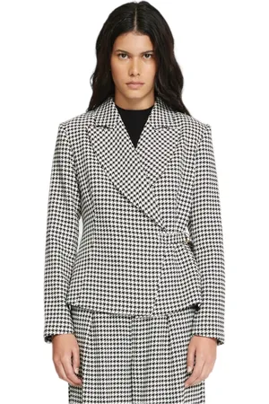 Silvian Heach Jakke, Dame, Flerfarvet, XS, Polyester, Houndstooth Reversible Jakke
