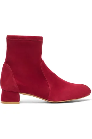 Stuart Weitzman Sko, Dame, Rød, 36 1/2 EU, Suede, Grace Sock Bootie