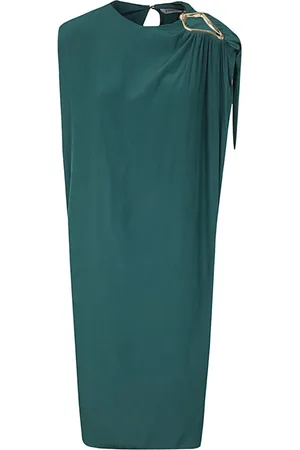 Lanvin Kjole, Dame, Grøn, S, Polyester, Dragon Draped Knee Dress