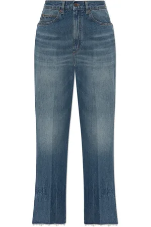 Victoria Beckham Jeans, Dame, Blå, W30, Bomuld, Jeans med rå kanter