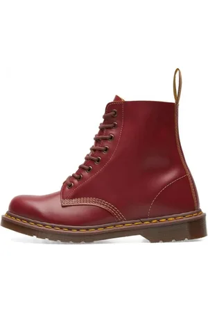 Dr. Martens Sko, Herre, Rød, 41 EU, Læder, Håndlavede Vintage 1460 Støvler med Quilon Læder